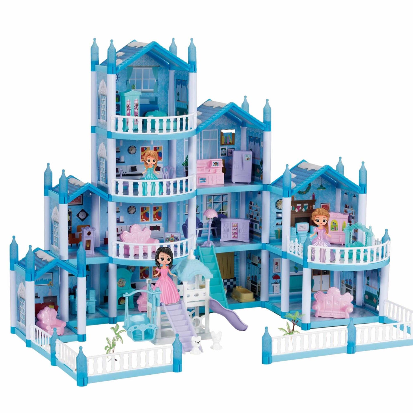 Casa De Muñecas Princesas Con Muebles 280pz 80x60x51 Cm