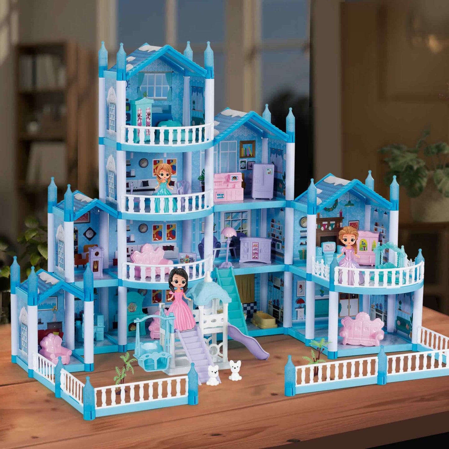 Casa De Muñecas Princesas Con Muebles 280pz 80x60x51 Cm