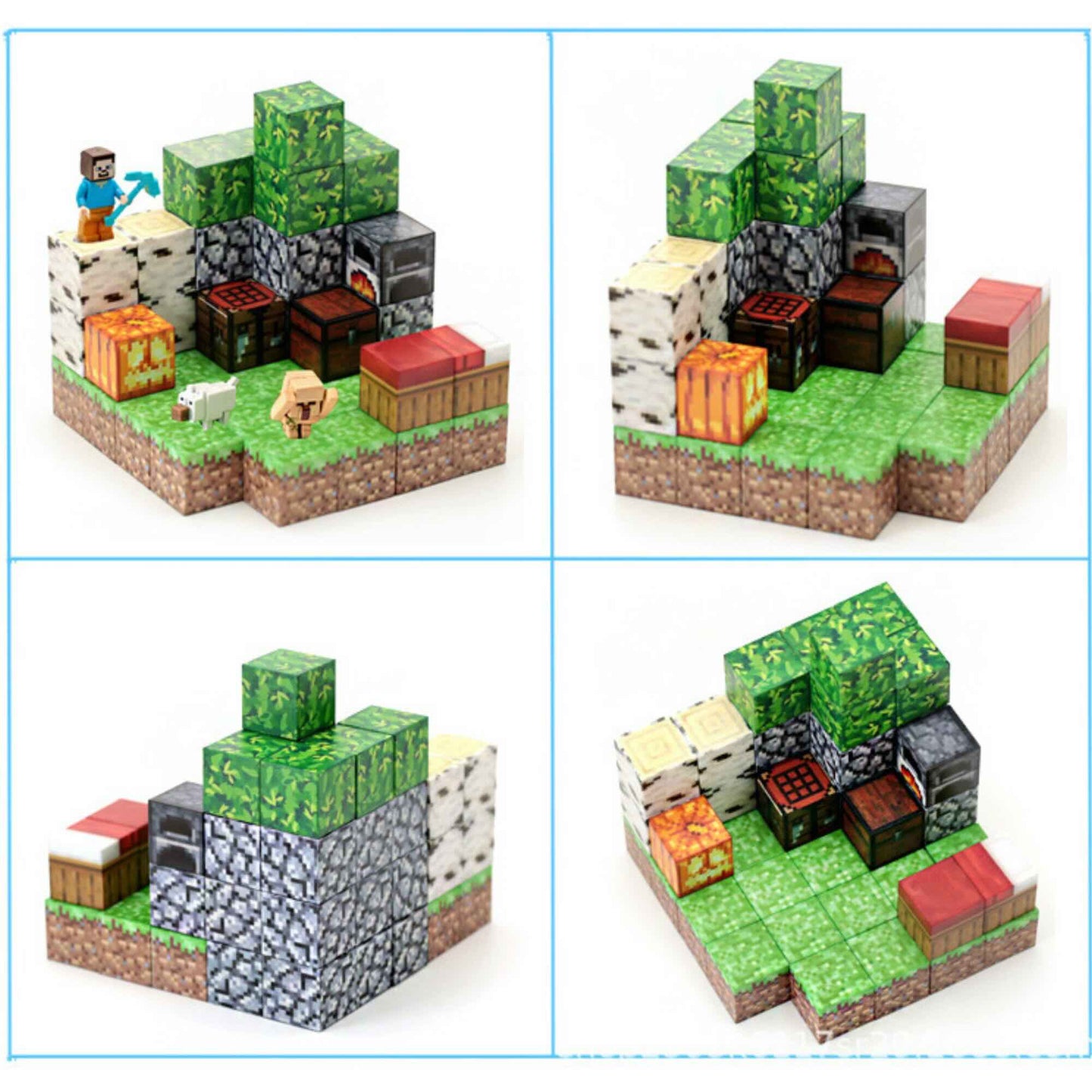 Juguete Bloques Magnéticos 52 Pzs Con Cubos Y 2 Personajes