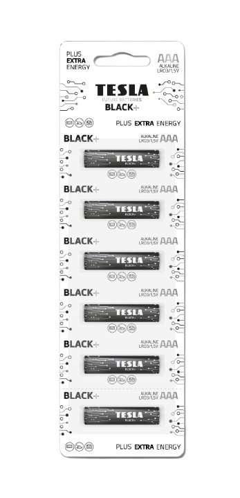 Pilas Alcalinas Tesla BLACK+ AAA 1.5V (Pack 6)