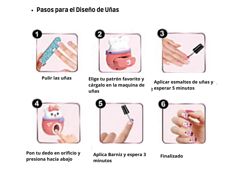 Set De Manicure Con Estampado y Maquillaje