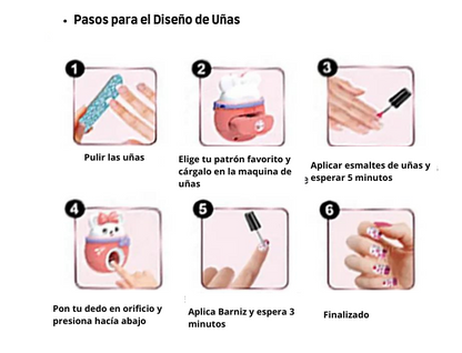 Set De Manicure Con Estampado y Maquillaje