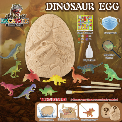 Juego Para Niños Huevo Jumbo Kit Para Excavar Dinosaurios