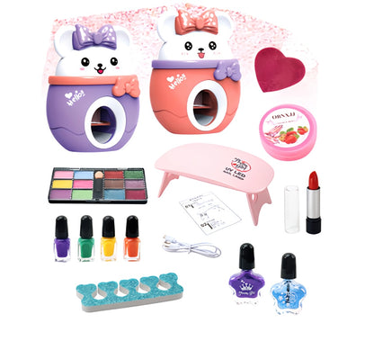 Set De Manicure Con Estampado y Maquillaje