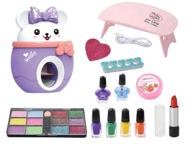 Set De Manicure Con Estampado y Maquillaje