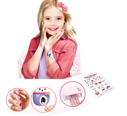 Set De Manicure Con Estampado y Maquillaje