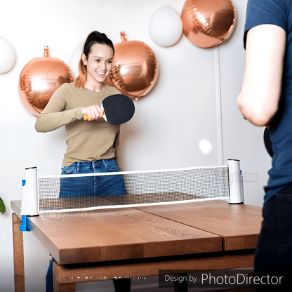 Set De Ping Pong 2 Paletas 3 Pelotas Y Red Extensible