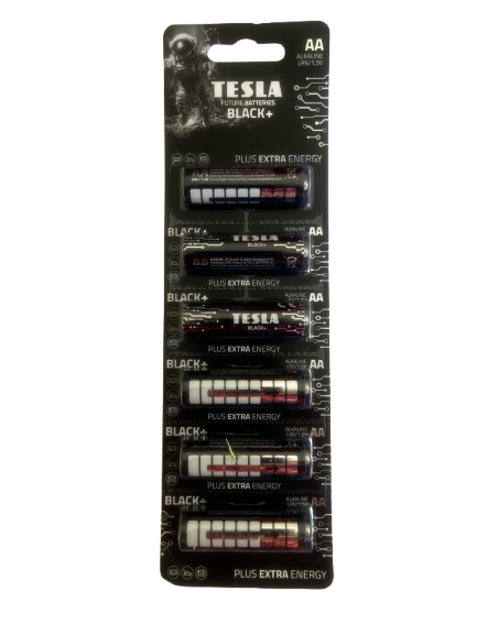 Pilas Alcalinas Tesla BLACK+ AA 1.5V (Pack 6)