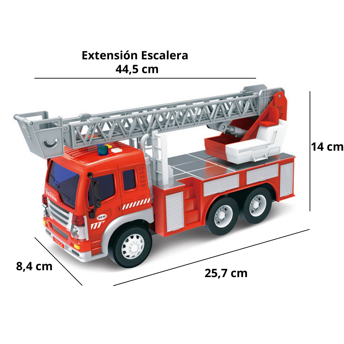 Camión De Bomberos Con Sirenas Luz Sonido Fricción